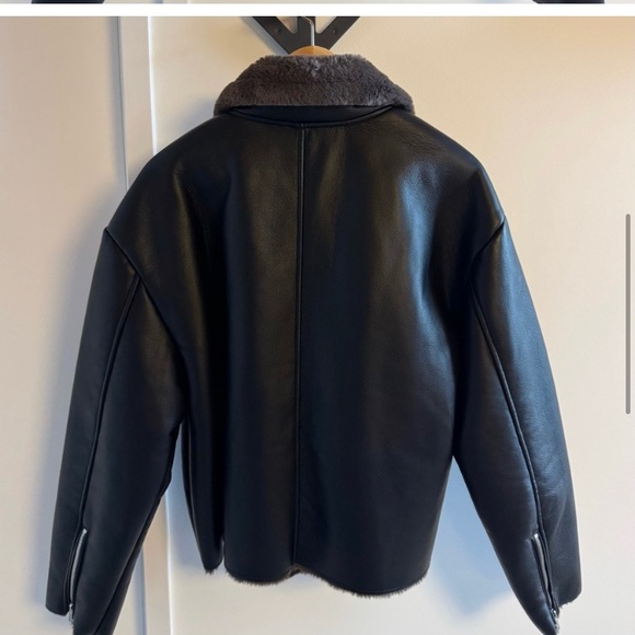 Mango Oversized Aviator Jacket with Shearling Lining NEVER WORN no tags - Picture 6 of 9